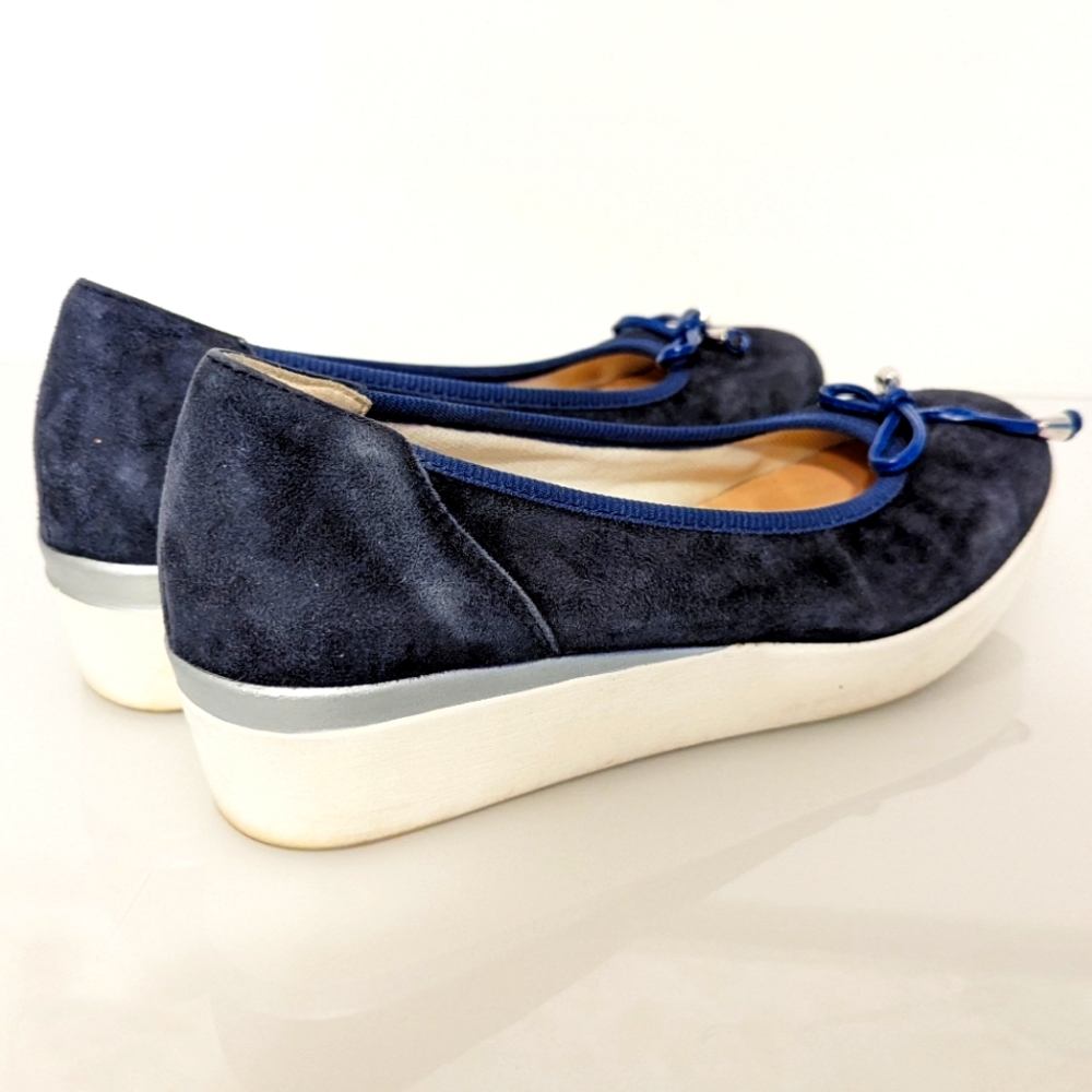 Grünland blue Suede ballet flat shoes